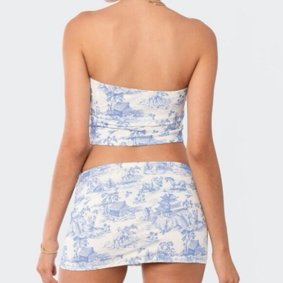 Edikted Delft Print blue and white two-piece set size M mint condition - Picture 7 of 13